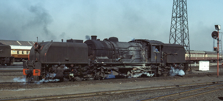 NRZ 14A class 2-6-2+2-6-2 'Garratt' steam locomotive no. 516 on shunting duties at Bulawayo, Zimbabwe