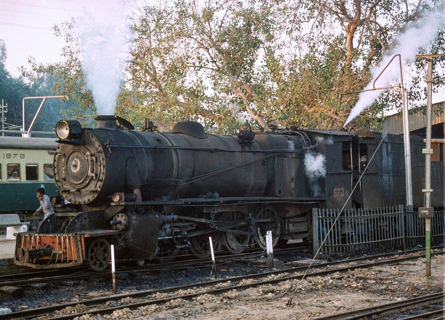 Class YD 2-8-2 steam locomotive at Mirpur Khas station, Pakistan
