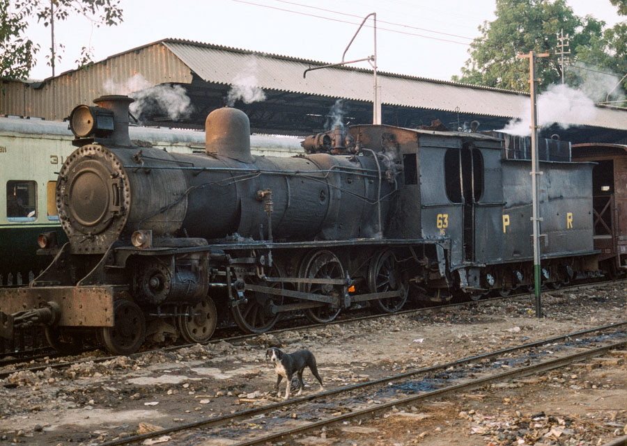 Class MS 4-6-0 steam locomotive at Mirpur Khas station, Pakistan