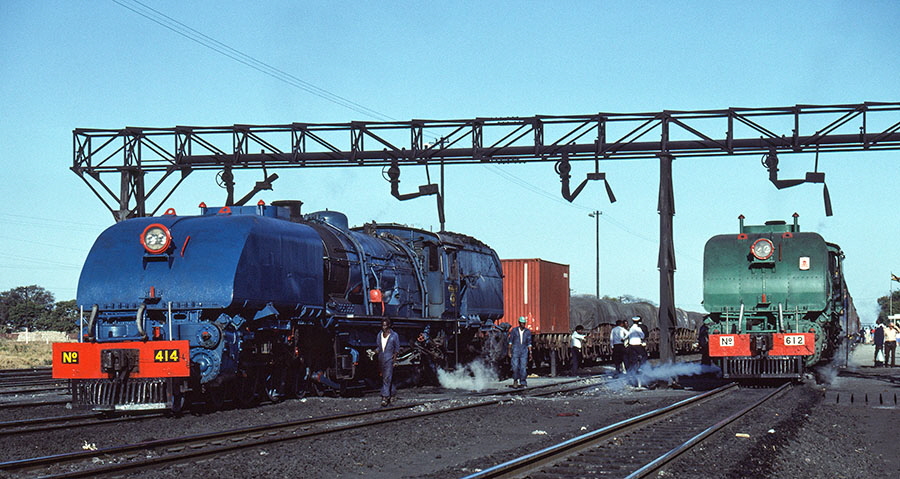 NRZ class 15A 4-6-4+4-6-4 'Garratt' locomotive no. 414 'Ubhejane' & 16A class 2-8-2+2-8-2 no. 612, Dete, Zimbabwe