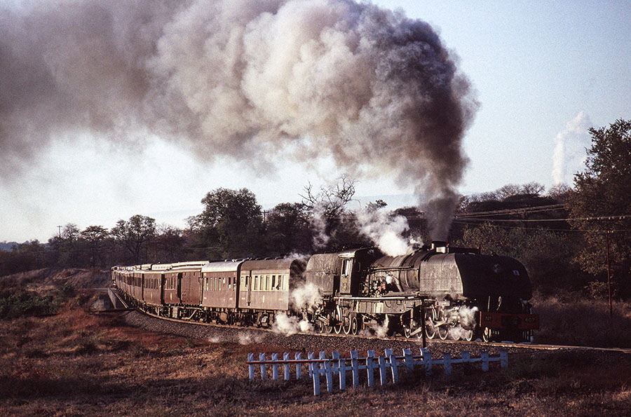 NRZ 15A class 4-6-4+4-6-4 'Garratt' steam locomotive no. 407 'Ukhozi' ('Eagle') near Thomson Junction, Zimbabwe