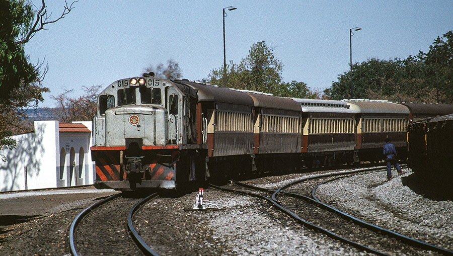 Zambia Railways type U20C Co-Co diesel-electric locomotive no. 0.019 at Victoria Falls station