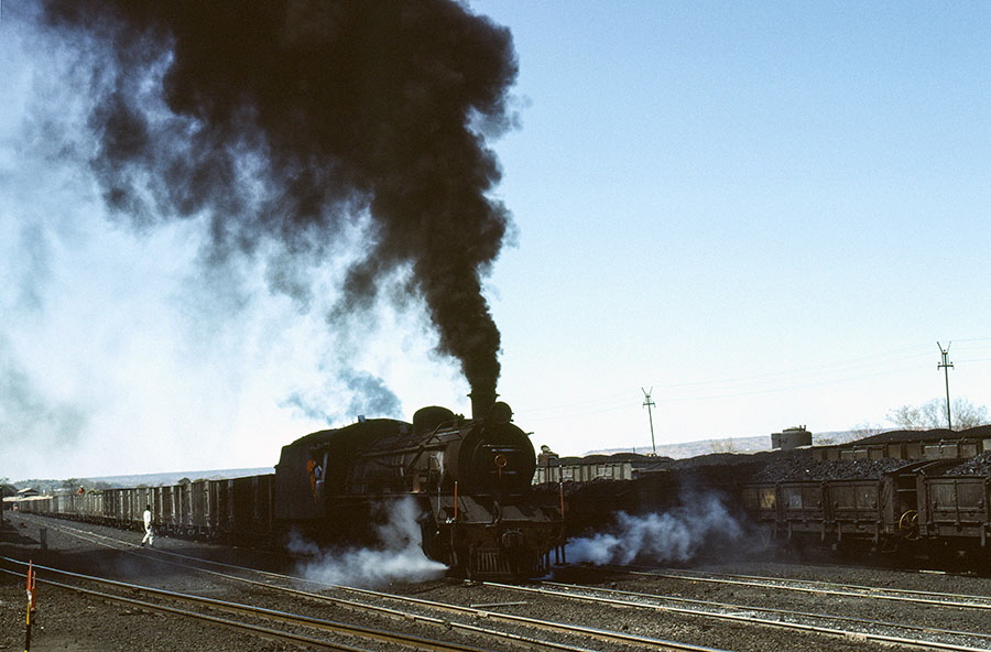 Wankie Colliery Co. Ltd. steam locomotive 4-8-2 no. 3 at Thomson Junction, Zimbabwe