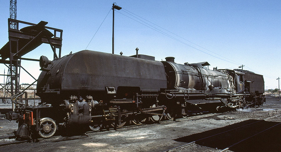 NRZ 20A class 4-8-2+2-8-4 'Garratt' no.737 'Ingubo' at Thomson Junction locomotive shed, Zimbabwe
