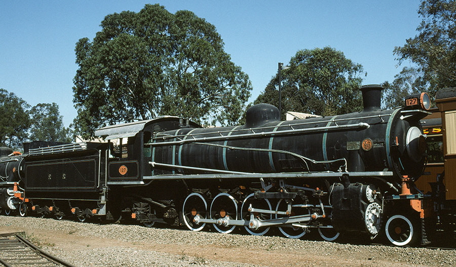 Rhodesian Railways 11th class 4-8-2 steam locomotive no. 127 at Bulawayo Railway Museum, Zimbabwe