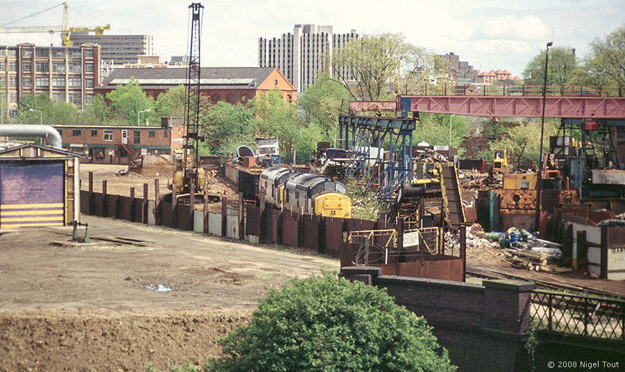 Class 37 locomotives shunt A.E. Piggott scrap yard