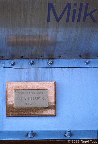 Plate on milk tank wagon, NRM