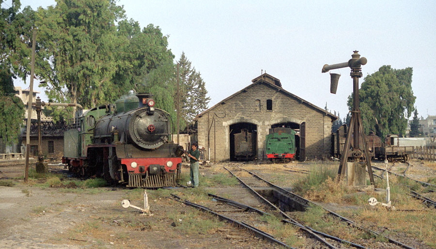 Steam locomotive 262 at Daraa loco shed, Hedjaz Railway, Syria