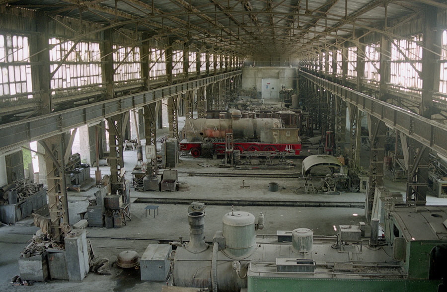 Steam locomotives under repair, Cadem Works, Damascus, Hedjaz Railway, Damascus