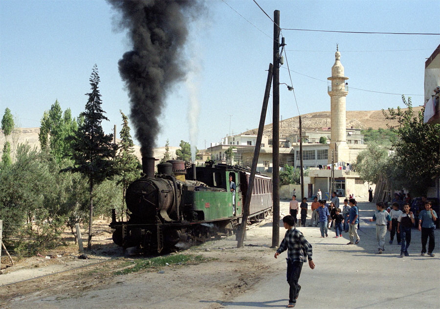 Steam train north from Damascus, Hedjaz Railway, Syria