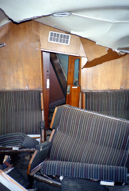 Nuclear-Flask Crash Test, inside open coach, Old Dalby