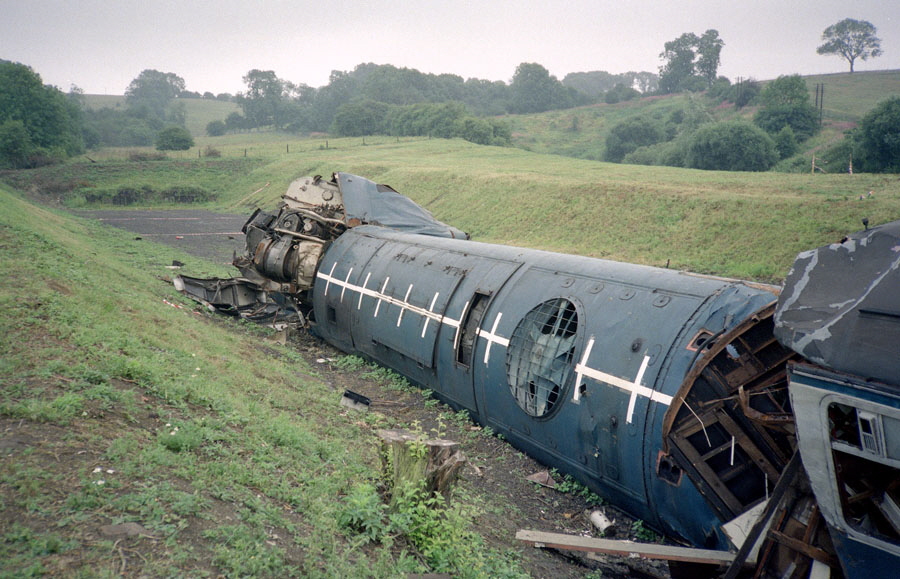 Nuclear-Flask Train Crash, class-46 locomotive, Old Dalby 