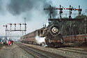 “Light Pacific” WL class 4-6-2 locomotive departs with a local passenger train, Jalandhar, India