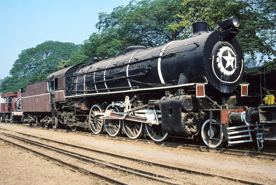 Broad gauge, class AWE 2-8-2 22907 at the National Railway Museum, Delhi, India