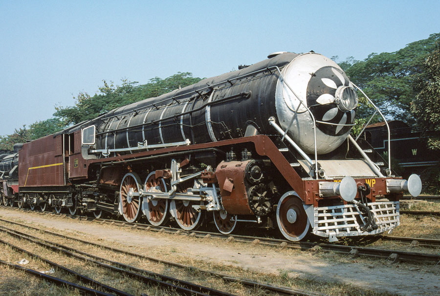 Broad gauge, prototype class WP/P 4-6-2 7200 steam locomotive at the National Railway Museum, Delhi, India, 26th December 1993