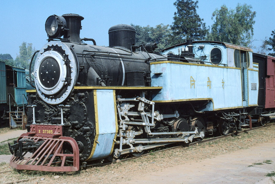 Metre gauge, class X 0-8-2T 37385 from the Nilgiri rack railway at the National Railway Museum, Delhi, India, 26th December 1993