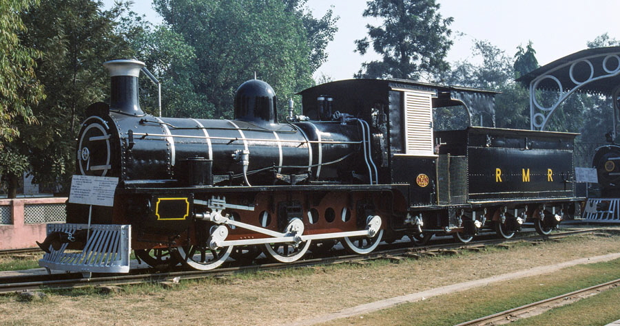 Metre gauge, steam locomotive, class M2 4-4-0 162 at the National Railway Museum, Delhi, India, 26th December 1993.