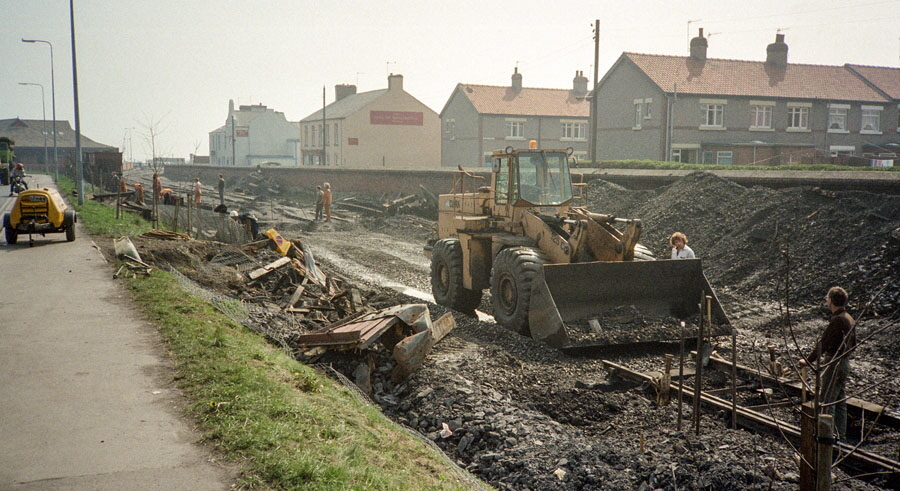 Clearing up the aftermath of a train running away at Seaham