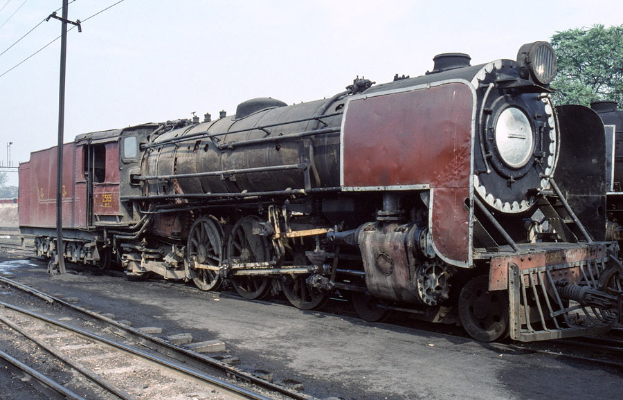 Metre gauge stem locomotive, class YP 4-6-2 2565, built by Telco (Tata Engineering and Loco Co.) in 1964, at Bareilly City locomotive shed, India, 27th December 1993
