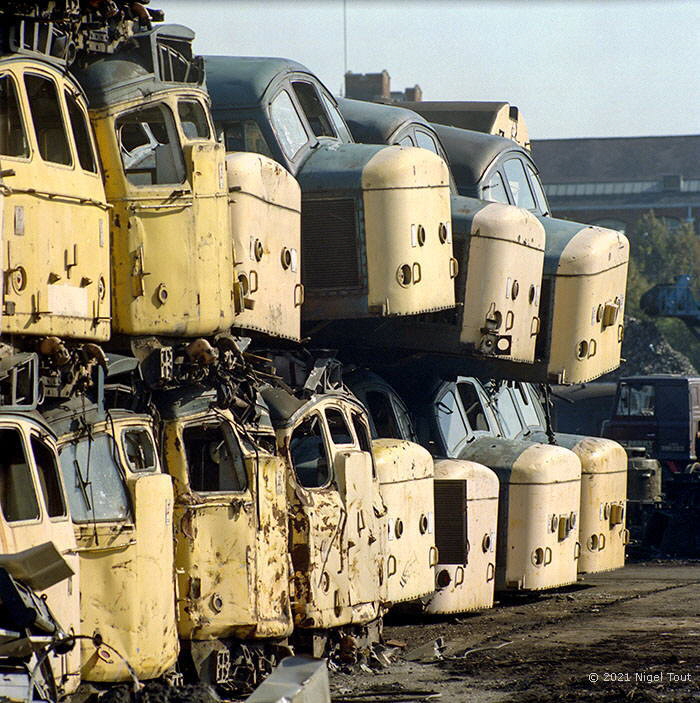 Class 45 body shells in stack