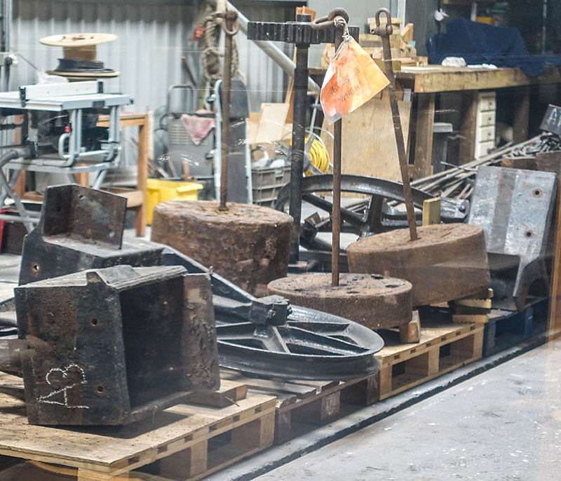 Lifting bridge components in store 